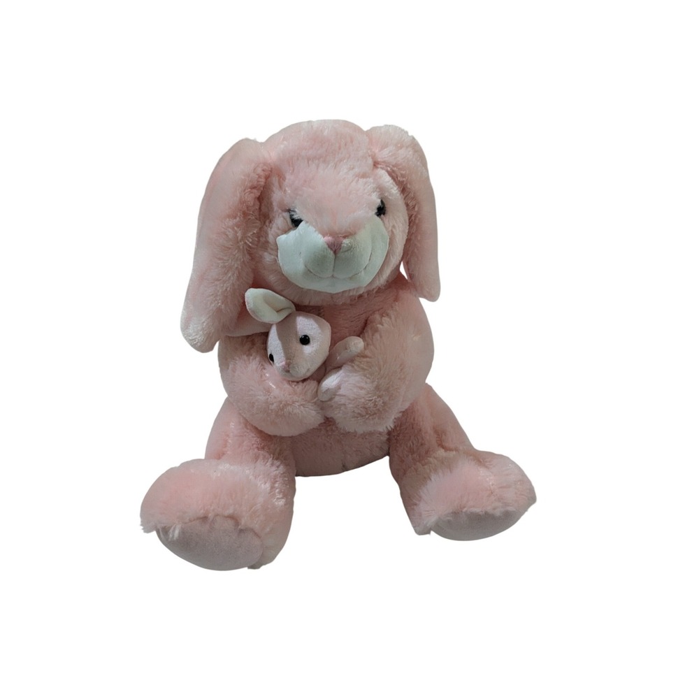 Best Made Toys Pink Bunny Rabbit with Baby Plush Stuffed Animal Easter 12‎ Inch